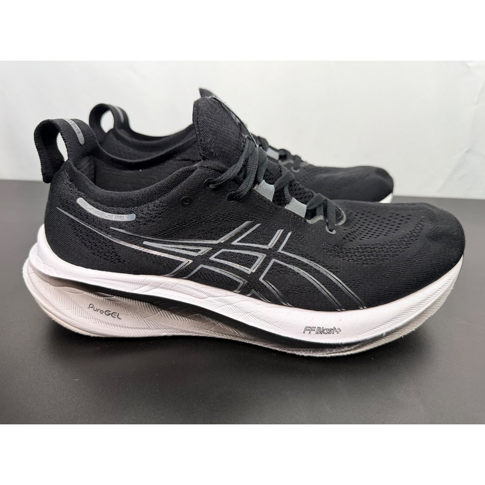 Asics Gel-Nimbus 25 Mens 11 Extra Wide Black White Running Shoes 1011B796